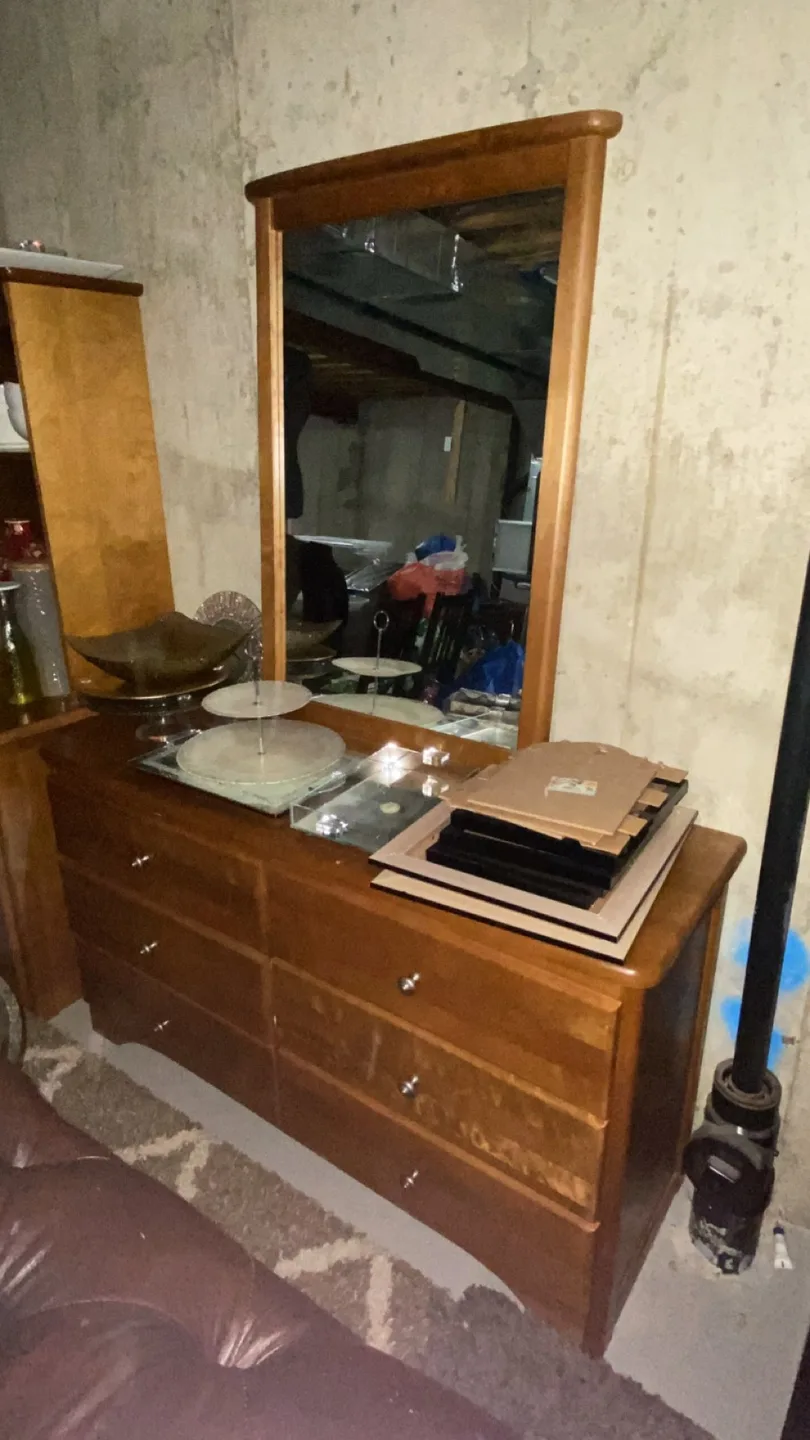 Wooden Dresser with Mirror thumbnail