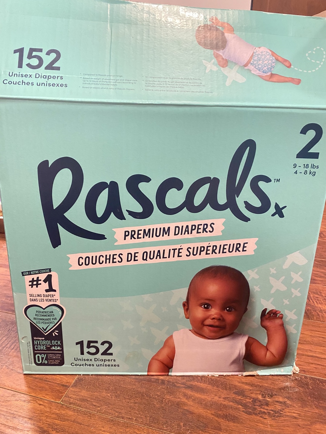 Assorted baby diapers