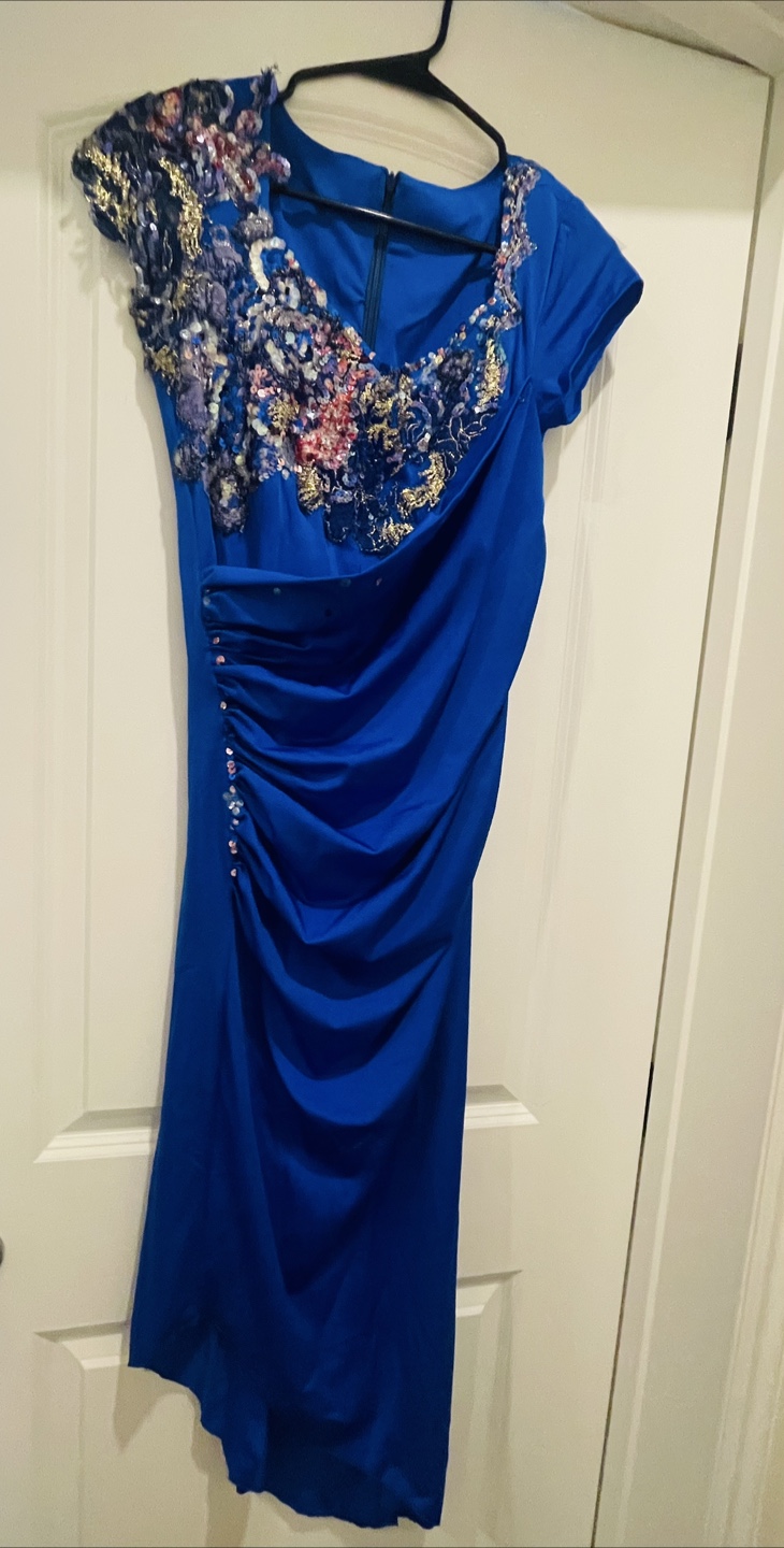 Blue Sequin Embellished Dress