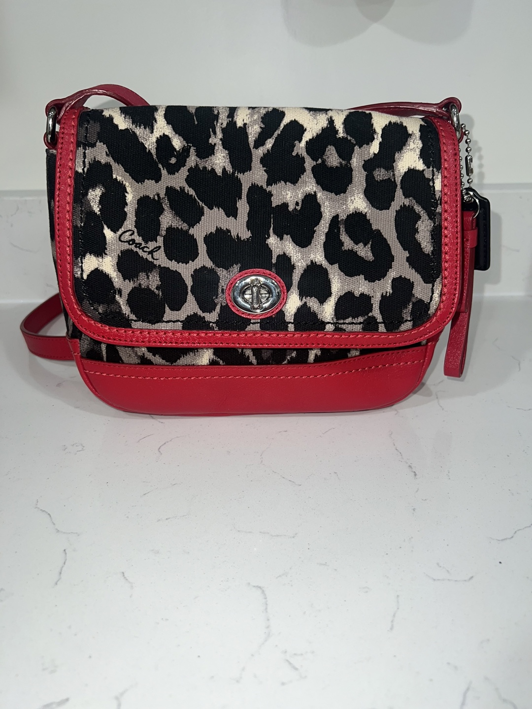 COACH F24103 PARK OCELOT LEOPARD PRINT CROSSBODY PURSE
