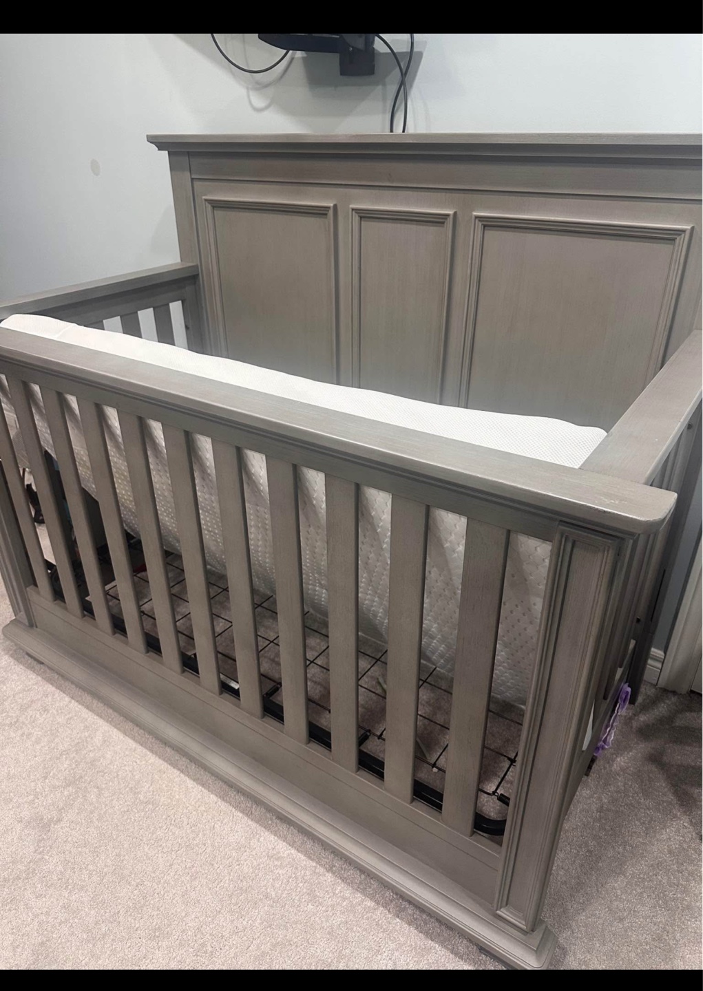 Grey Baby Crib