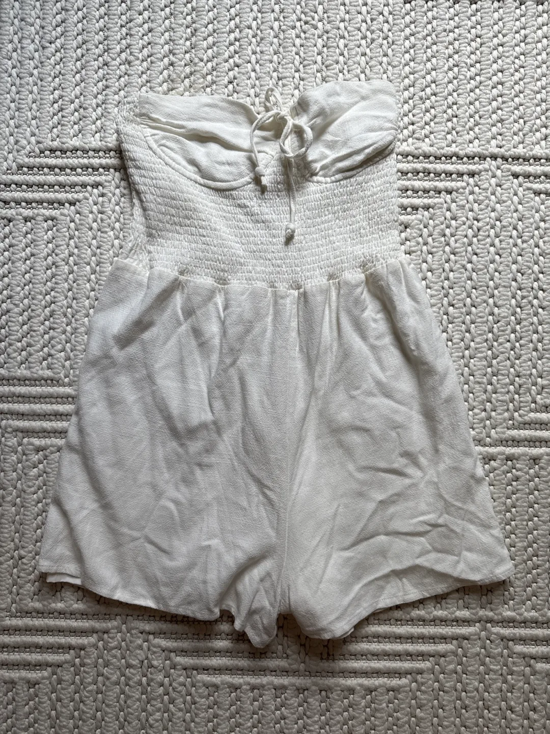 White Strapless Romper thumbnail