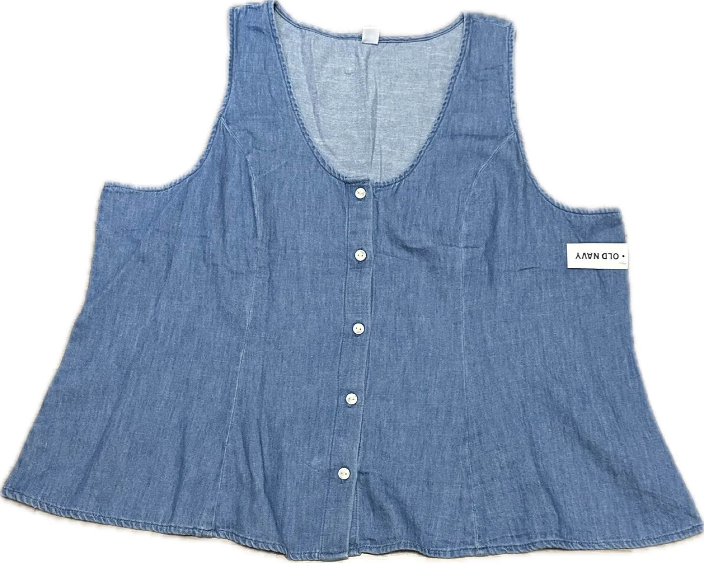 Old Navy Button Down Denim Swing Top | Medium Wash image indicator(7)