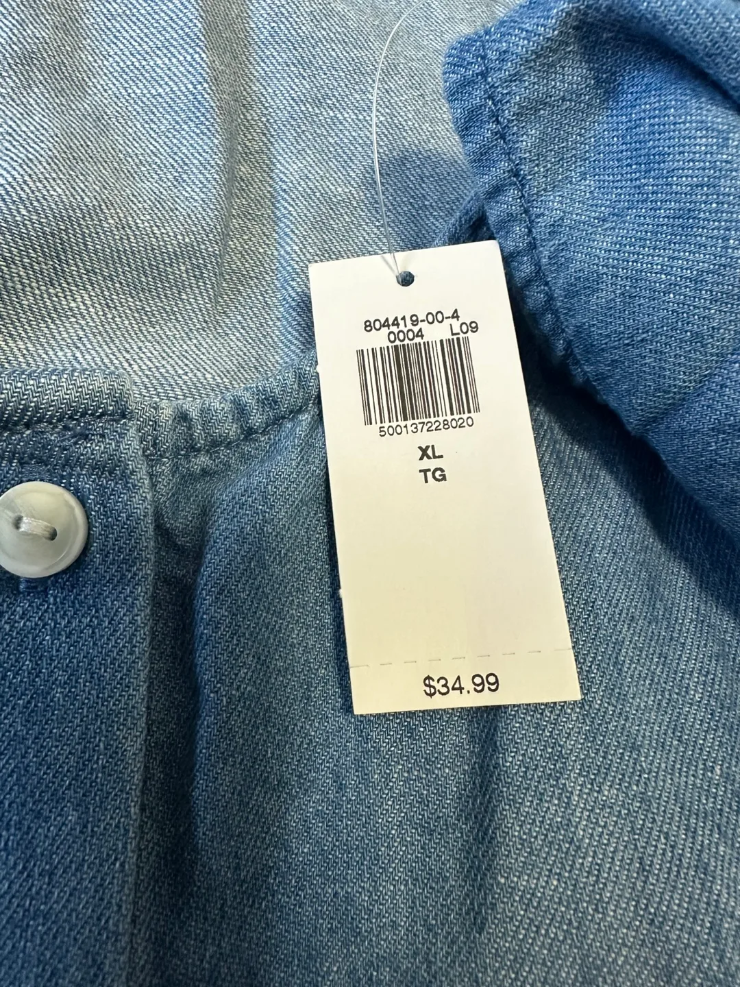 Old Navy Button Down Denim Swing Top | Medium Wash image indicator(9)