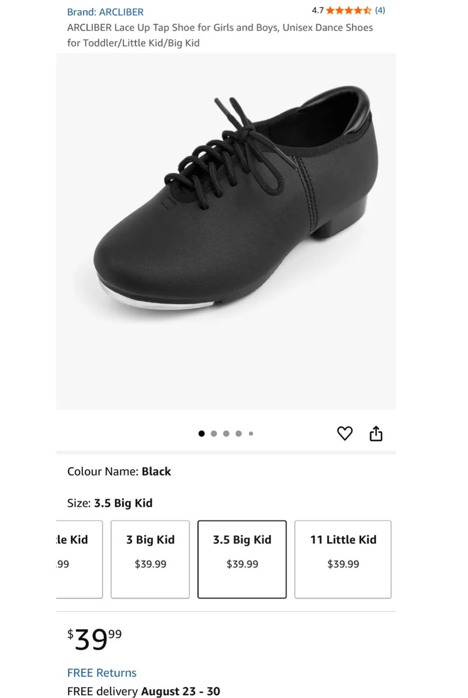 ARCLIBER Black Tap Shoes - Size 12.5 image indicator(5)