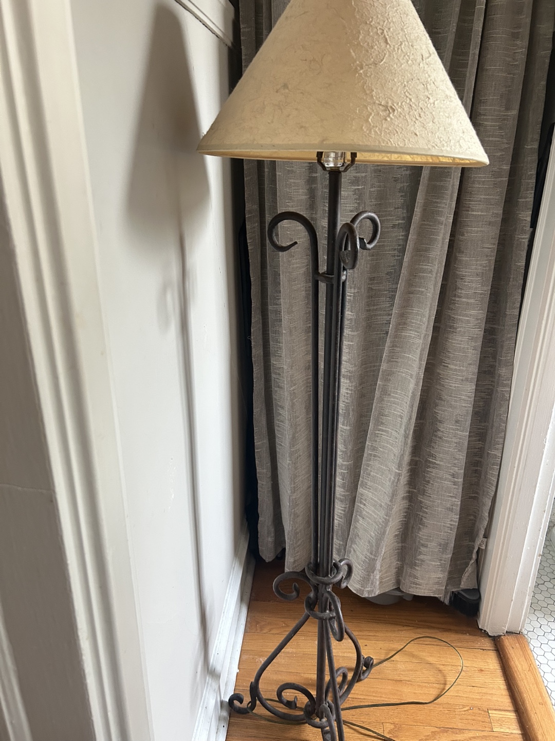 Vintage Wrought Iron Floor Lamp