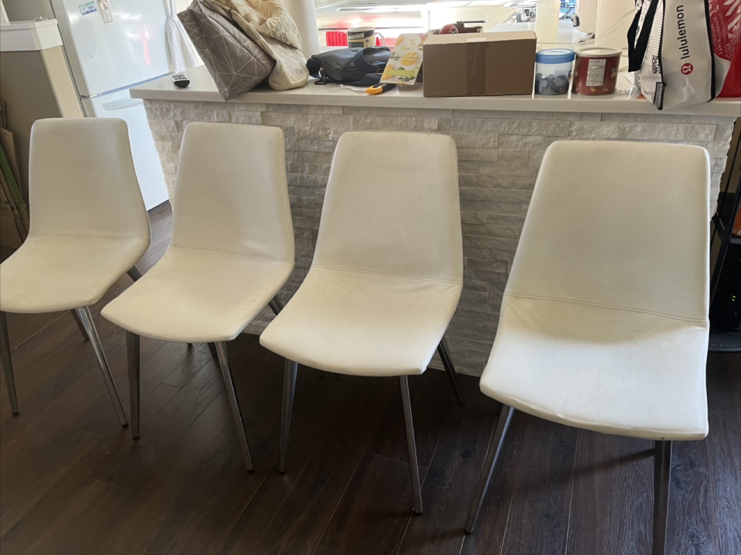 Set of 4 White Dining Chairs