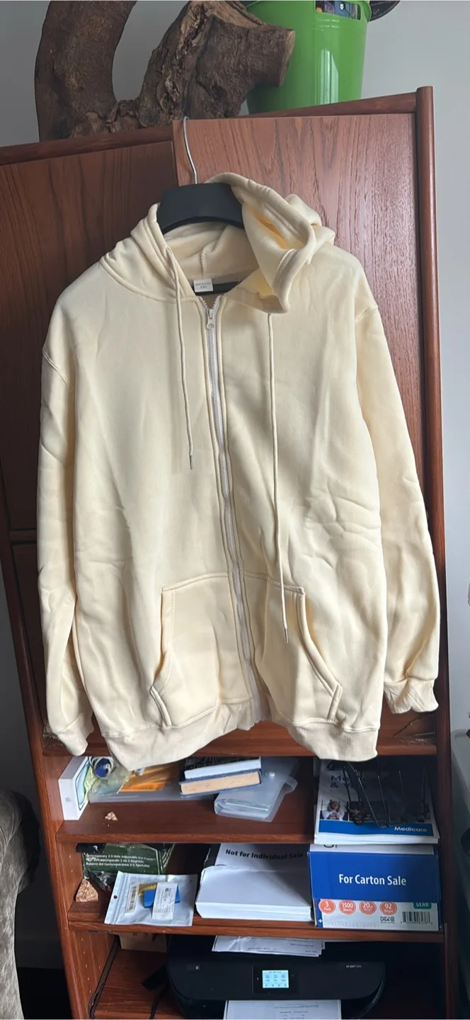 Cream Full-Zip Hoodie - Size XXL thumbnail