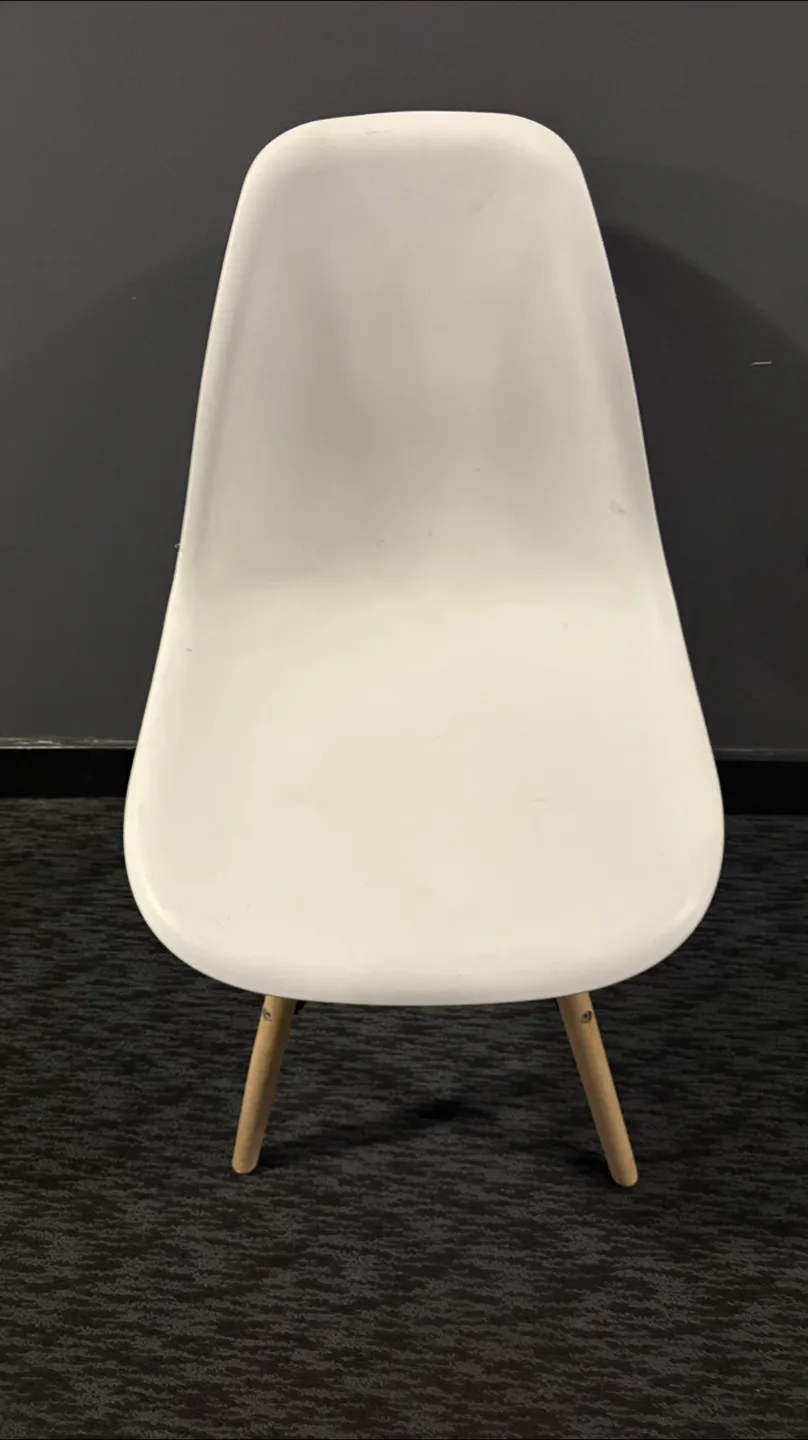 White Eames Style Dining Chair thumbnail
