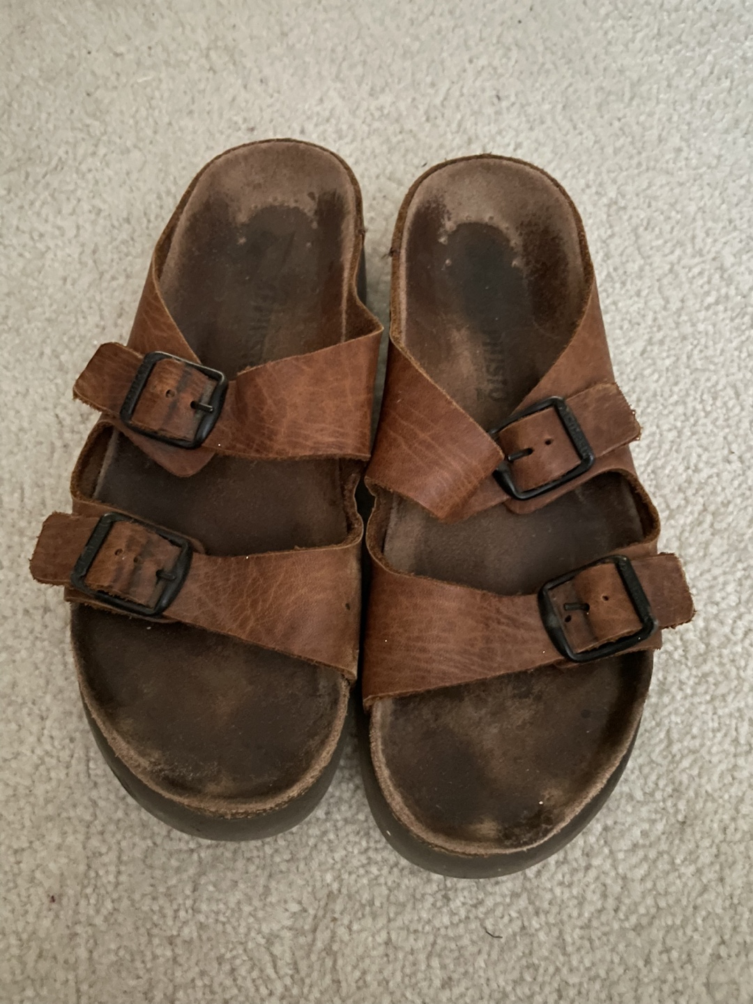 Mephisto Helen Brown Leather Sandals