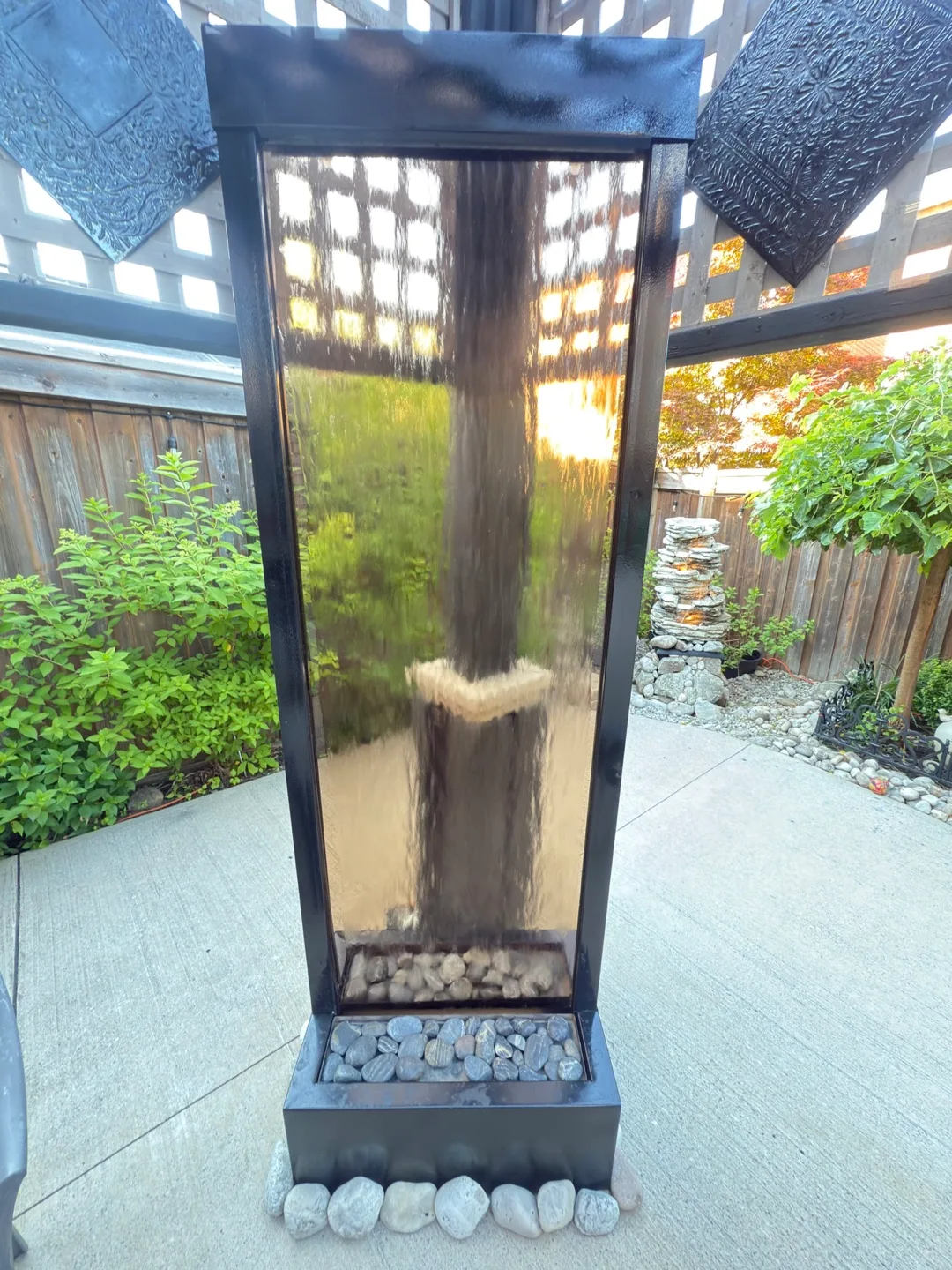 6FT Indoor/Outdoor Waterfall Fountain - Silver