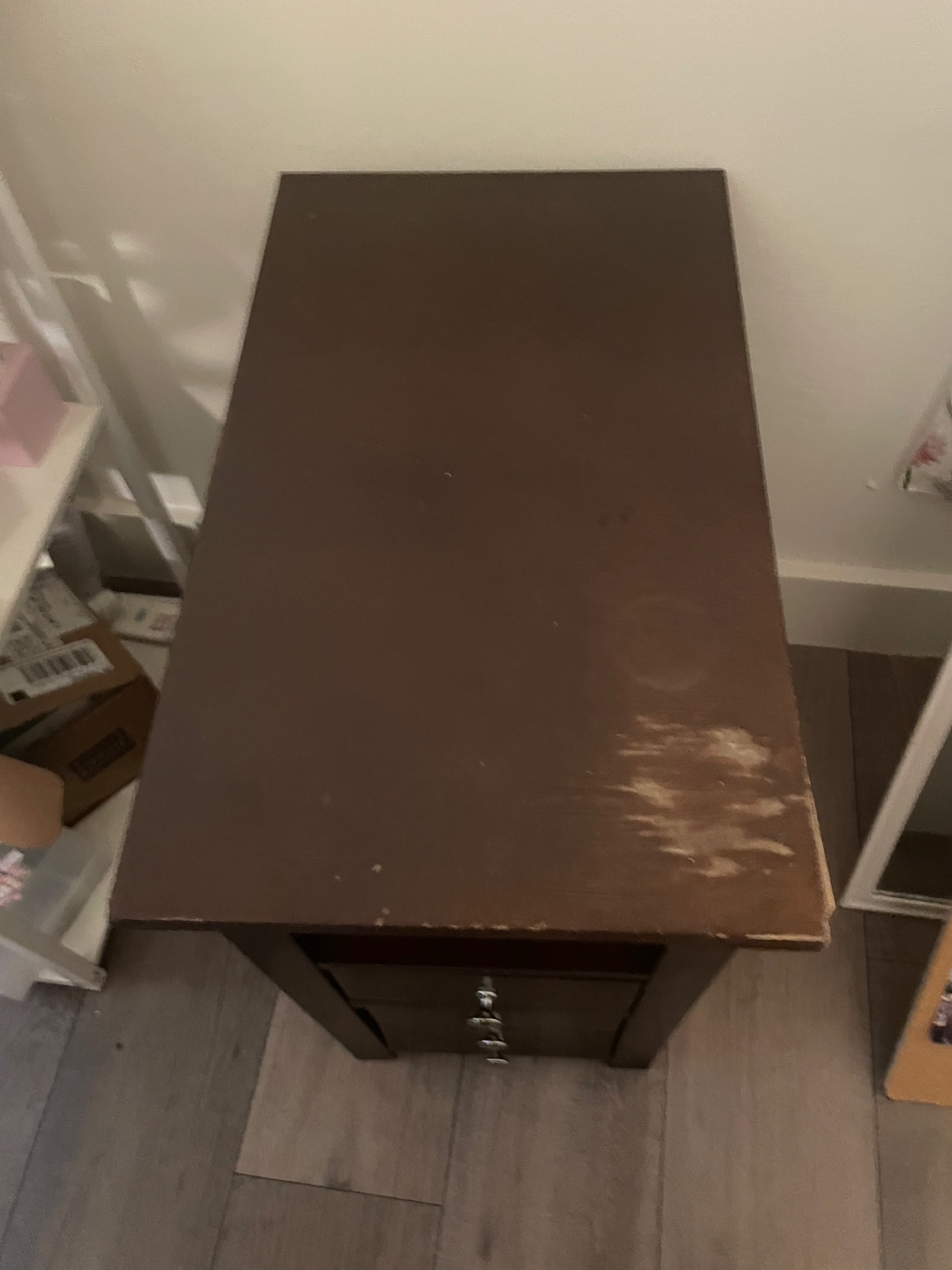 Brown End Table with Drawers - photo 3