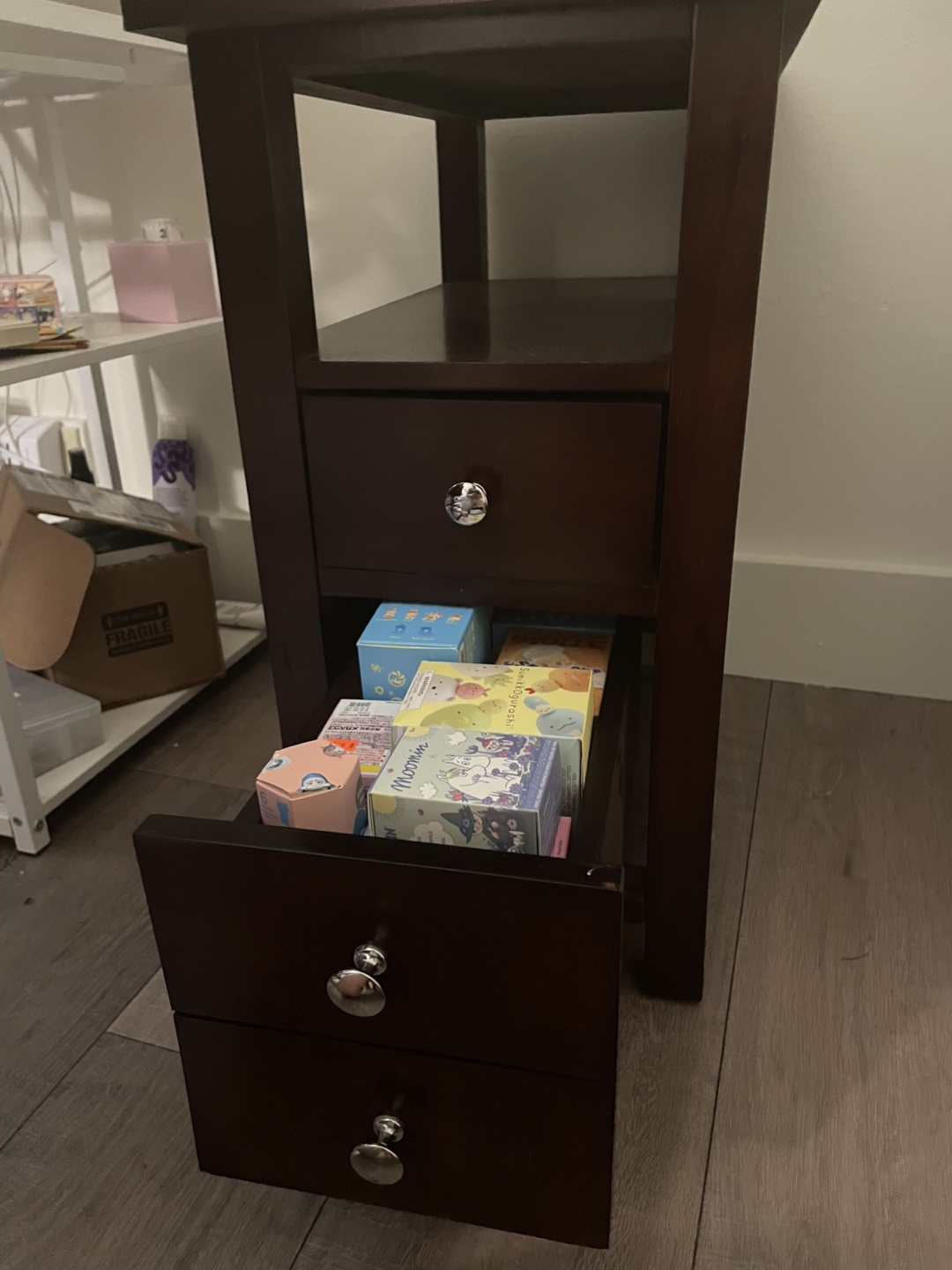 Brown End Table with Drawers - photo 5