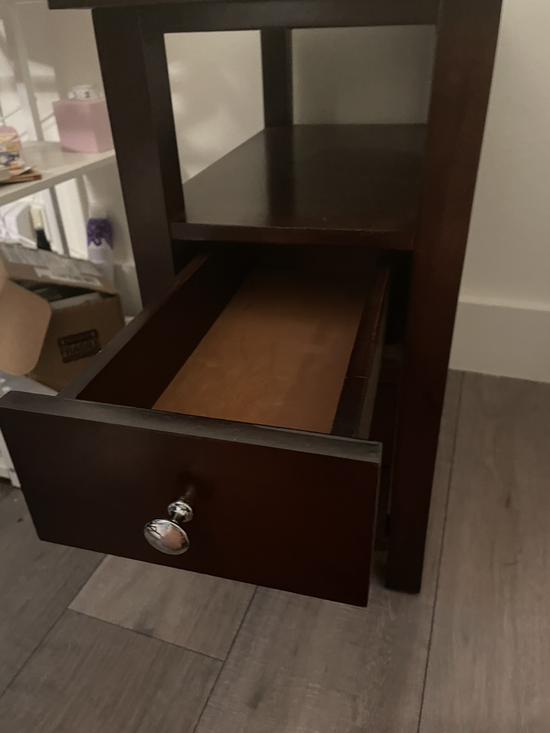 Brown End Table with Drawers - photo 4