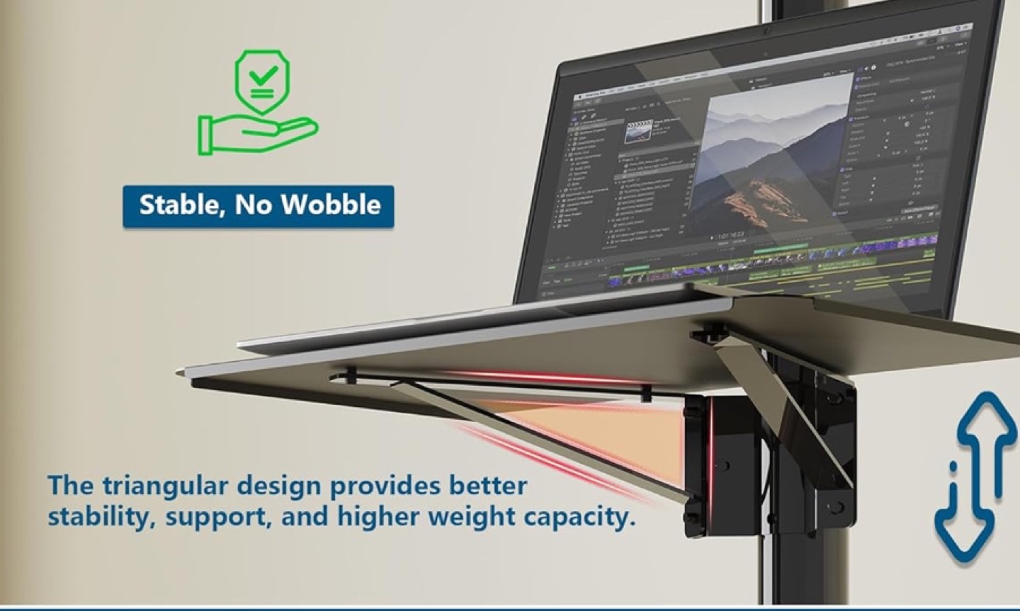 Mobile TV Stand with Wheels - Fits 23-60” - photo 2
