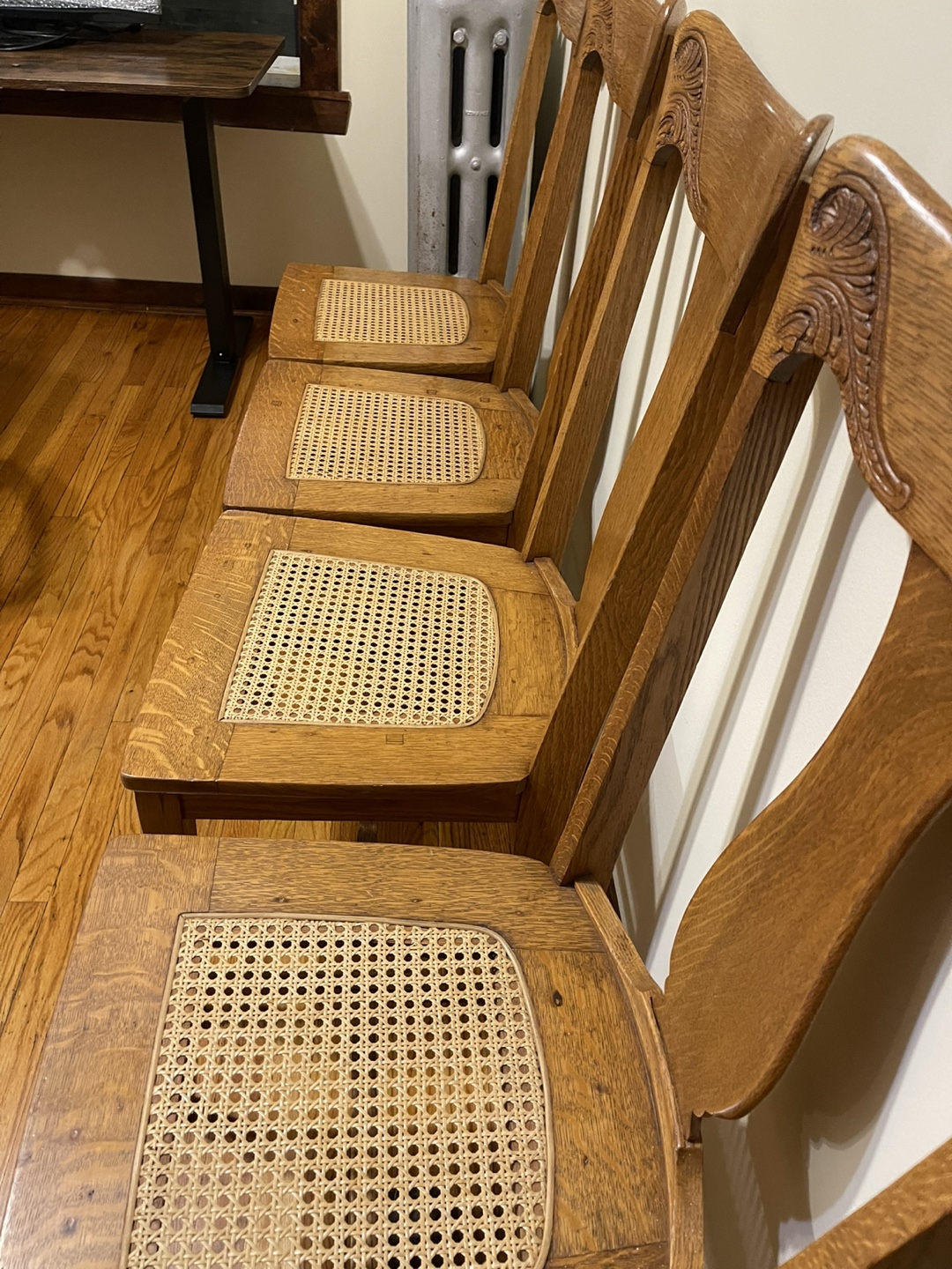 Antique  Dining Chairs with Cane Seats - Set of 4 - photo 3