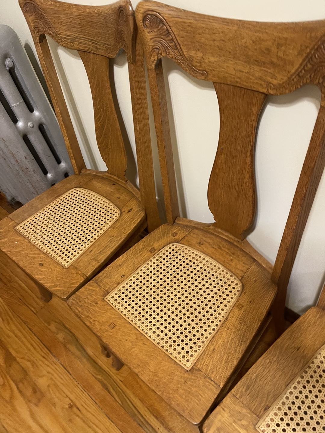 Antique  Dining Chairs with Cane Seats - Set of 4 - photo 2