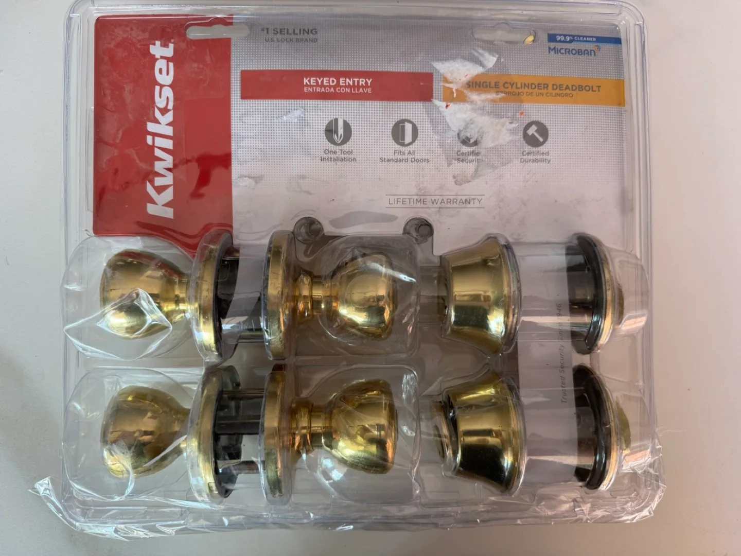 New Kwikset Keyed Entry Door Knob Set thumbnail