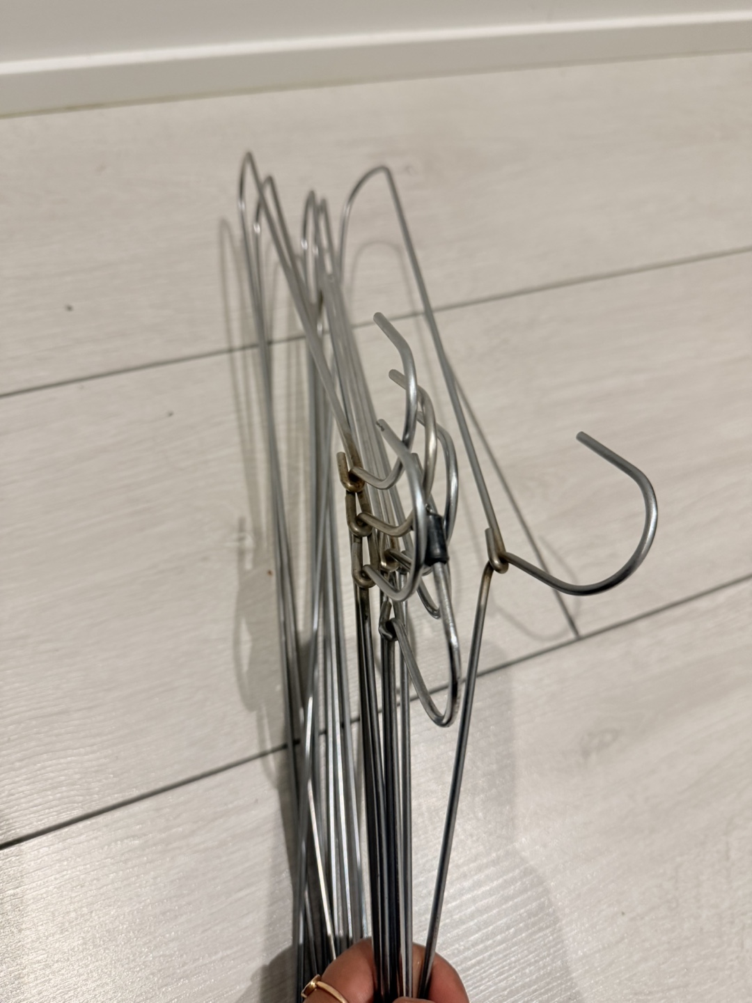 Metal Clothes Hangers - Blue & Silver