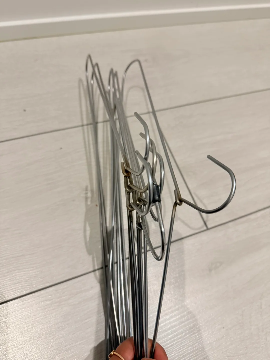 Metal Clothes Hangers - Blue & Silver