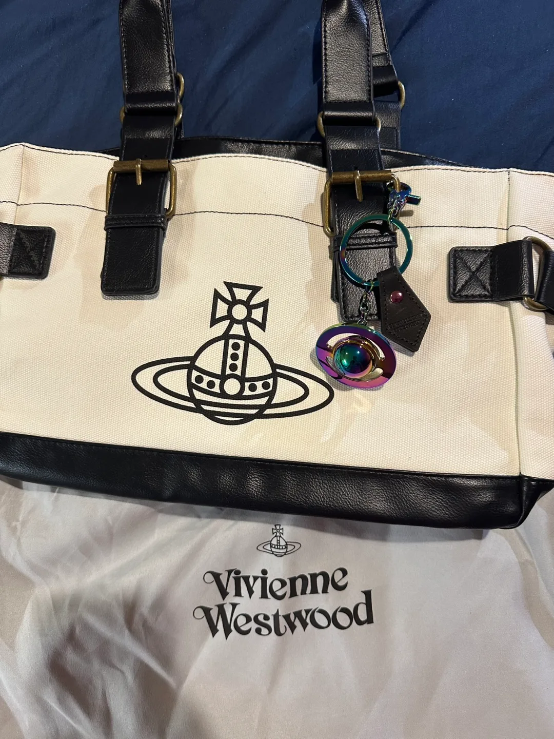 Vivienne Westwood canvas and leather shoulder bag thumbnail