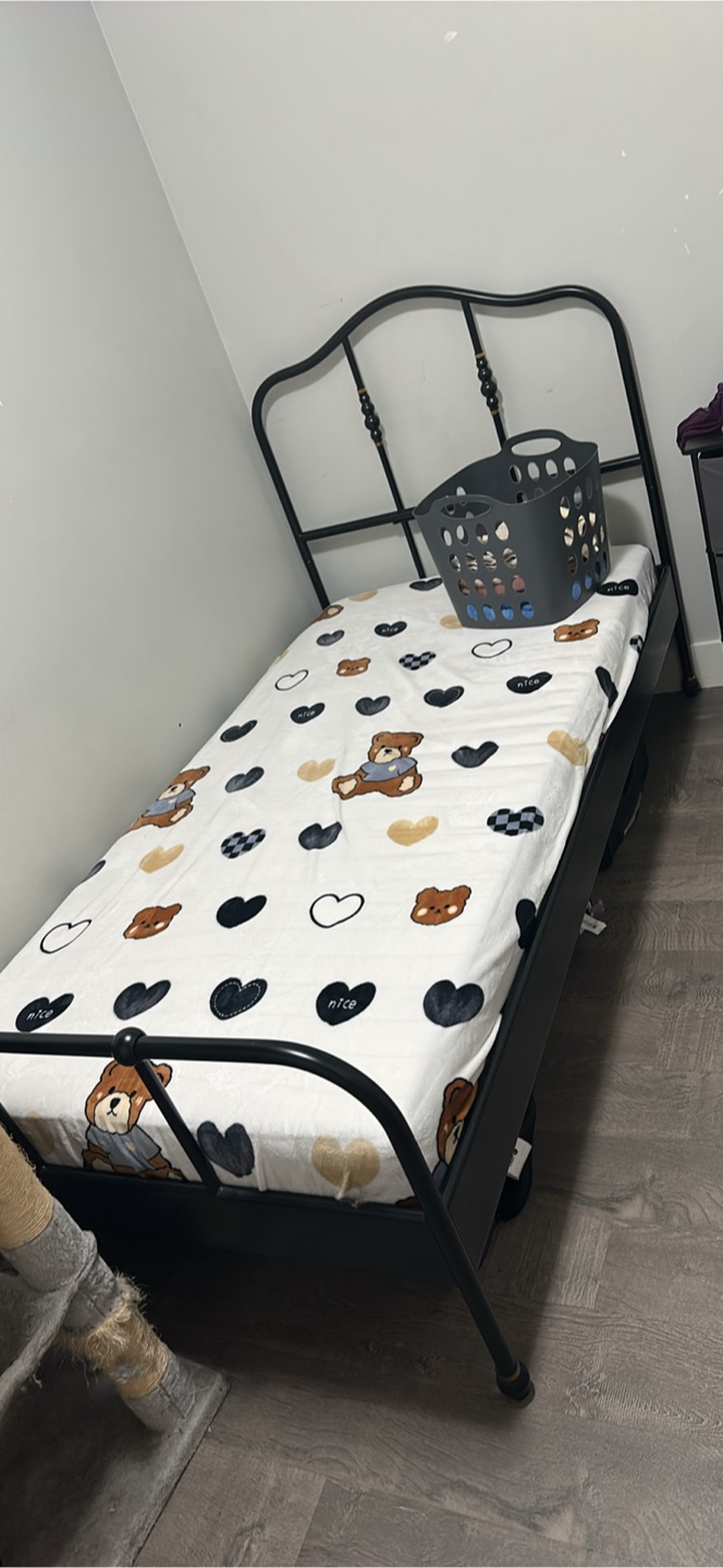 Twin Size Black Metal Bed Frame