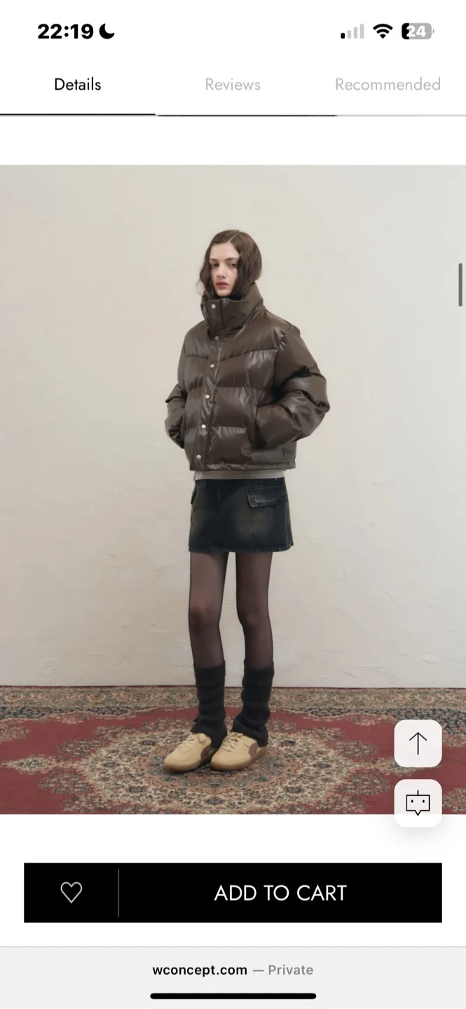 Brown leather texture Puffer Jacket image indicator(4)