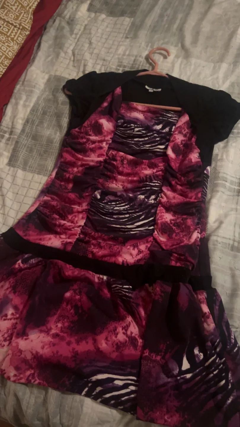 New Berry Barn Dress - Purple & Black thumbnail