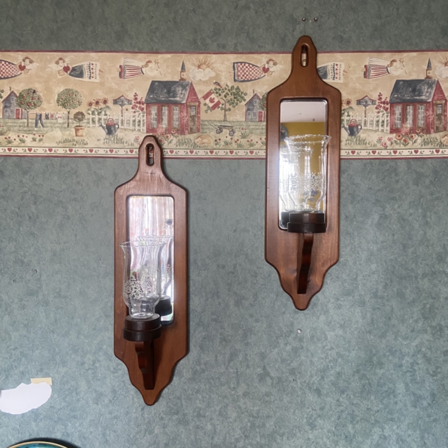 Wooden Scones Candle Holders with Mirror - photo 2