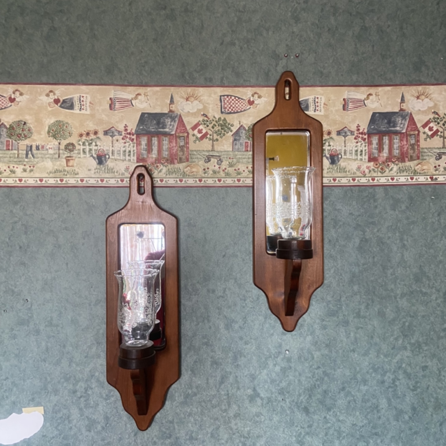 Wooden Scones Candle Holders with Mirror - photo 3