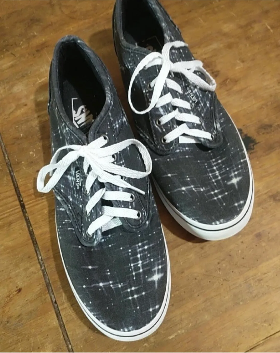 Vans Size 7 Ladies Shoes - Cosmic Galaxy Design thumbnail