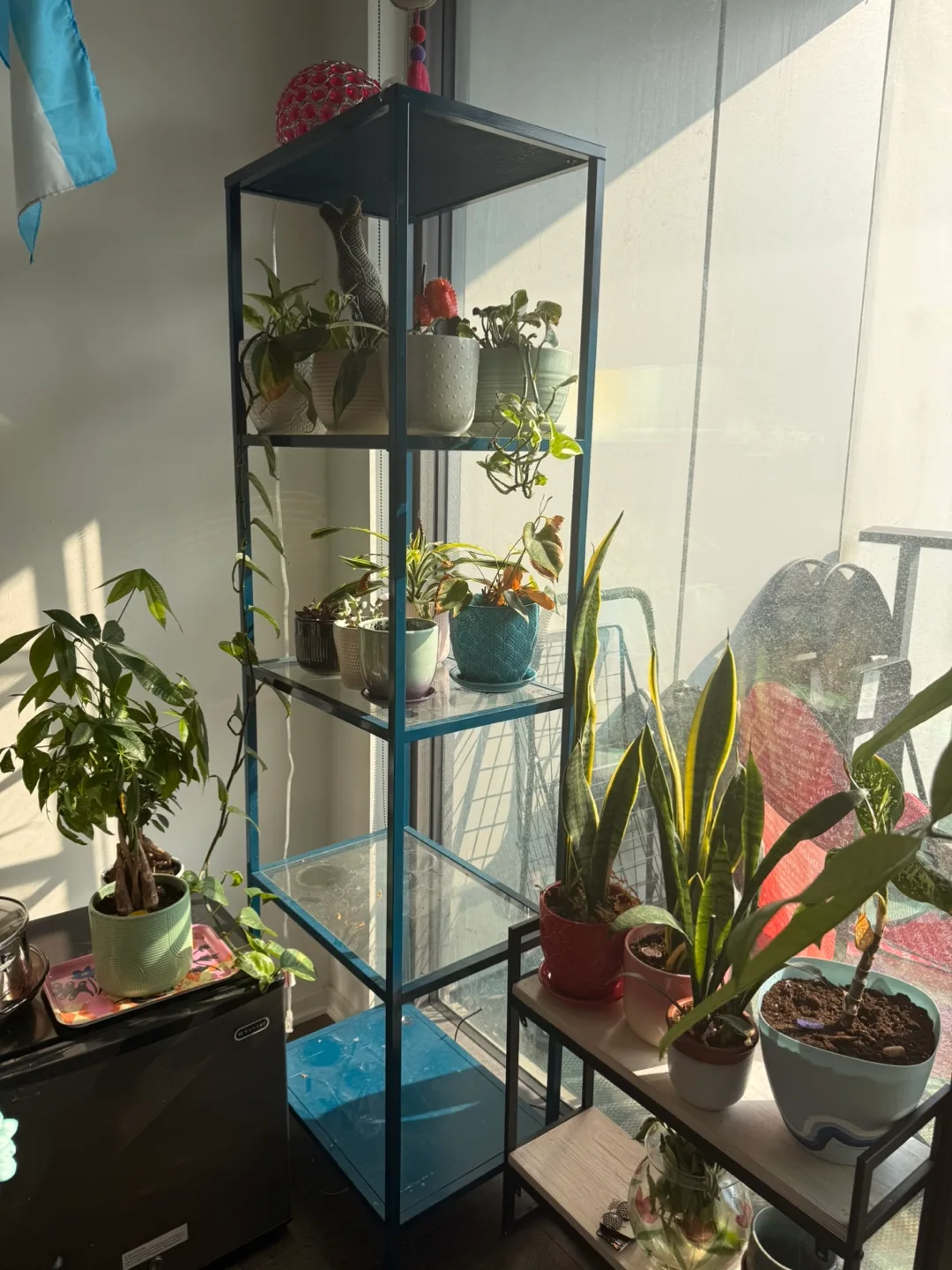 Blue Metal & Glass Shelf thumbnail