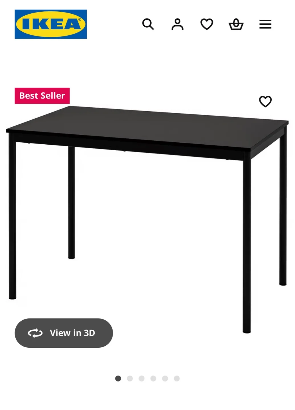 IKEA Black Dining Table/ Kitchen Island thumbnail