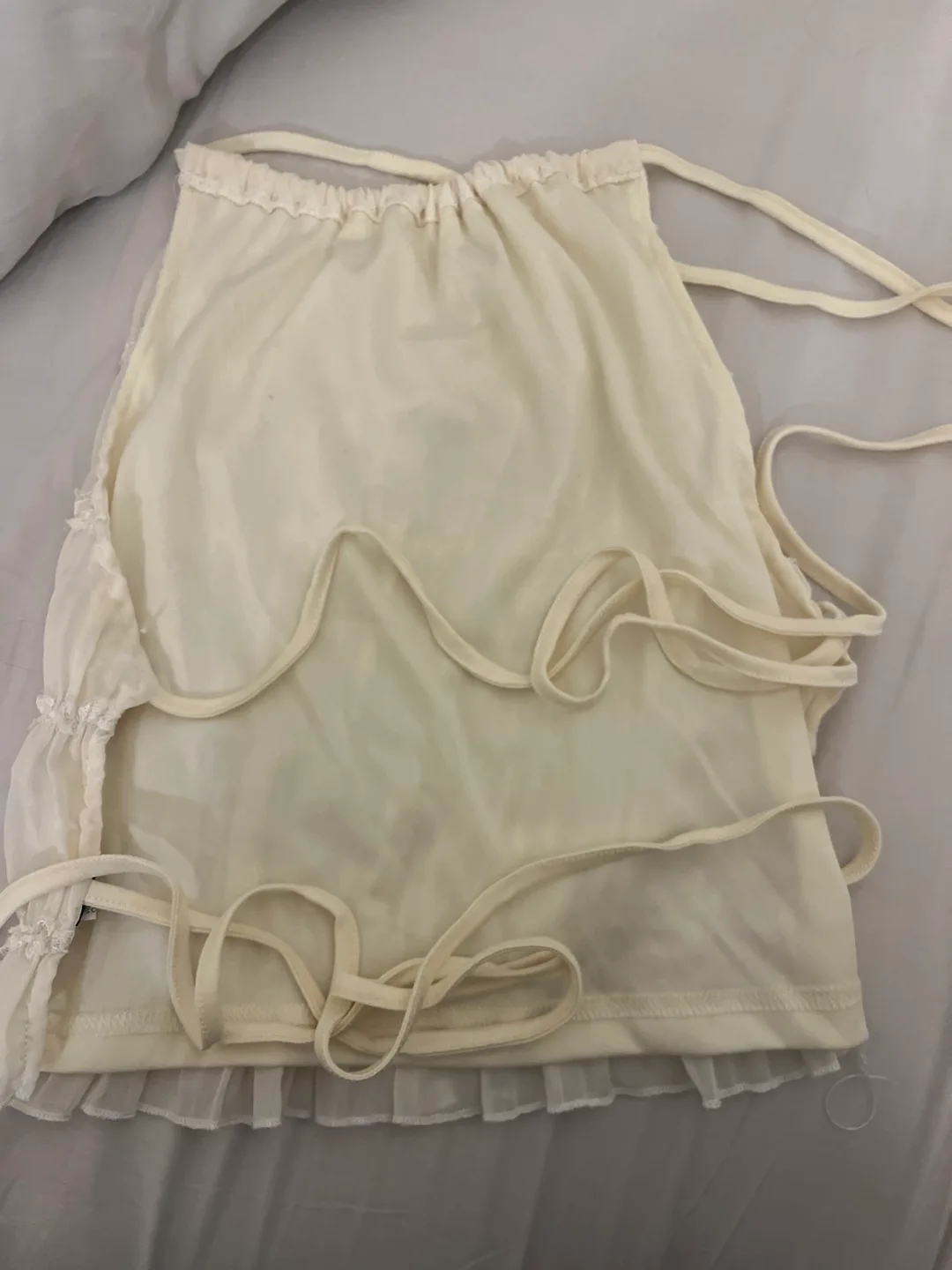 White Halter Top with ruffles image indicator(2)