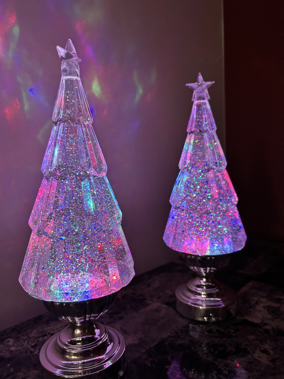 Christmas Tree Glitter Water Spinner Lights x2 - photo 3