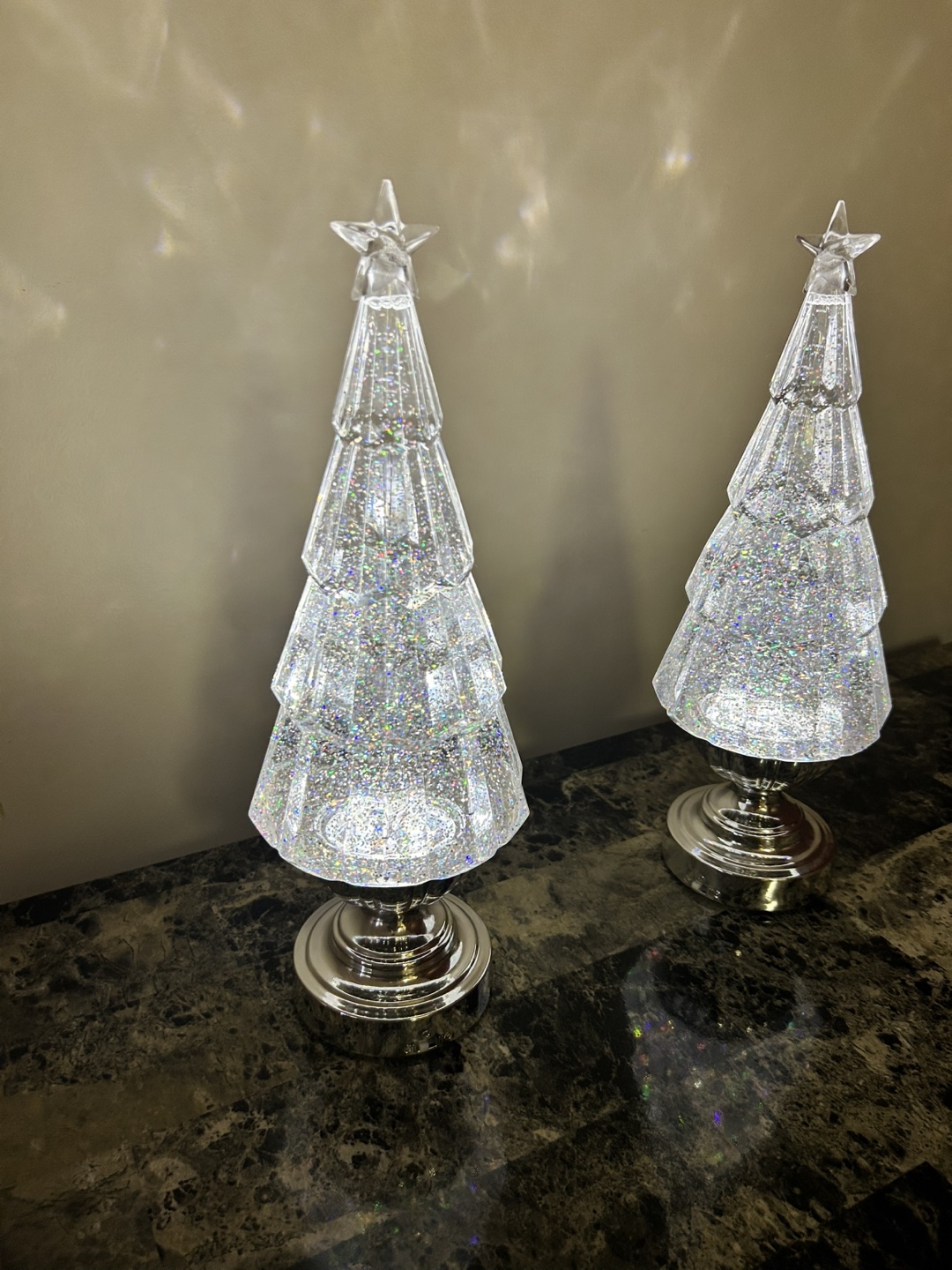 Christmas Tree Glitter Water Spinner Lights x2 - photo 4