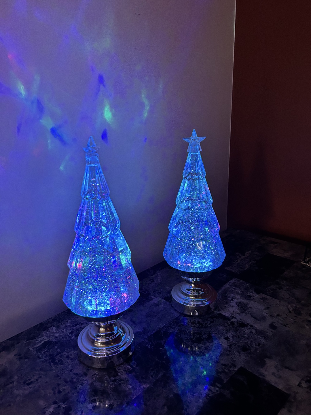 Christmas Tree Glitter Water Spinner Lights x2 - photo 2