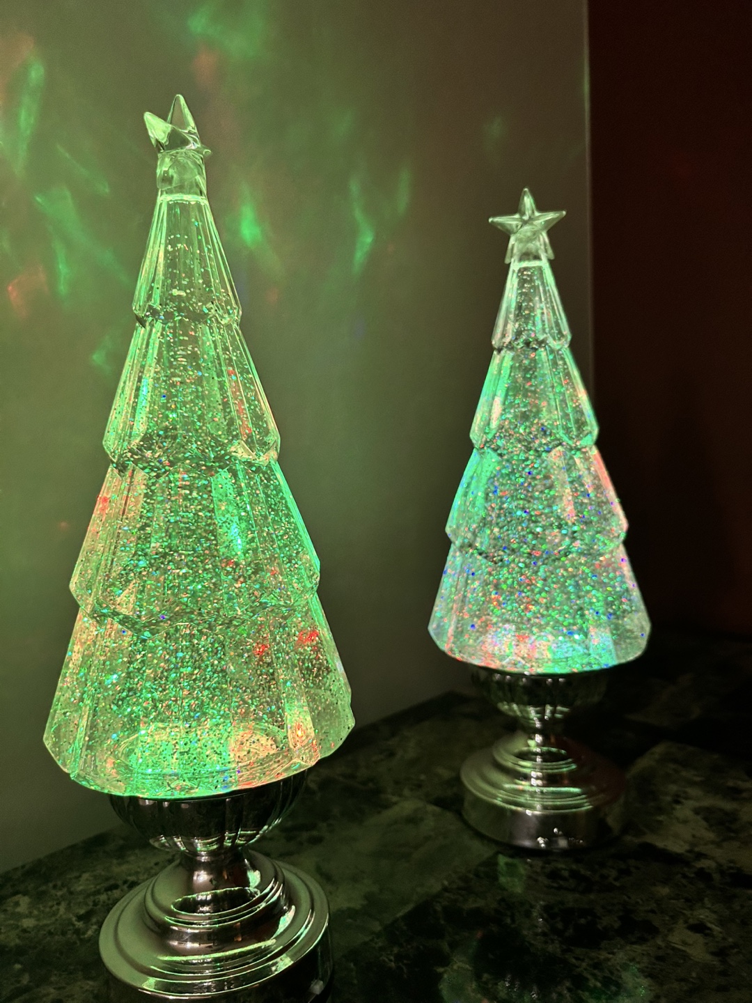 Christmas Tree Glitter Water Spinner Lights x2 - photo 5