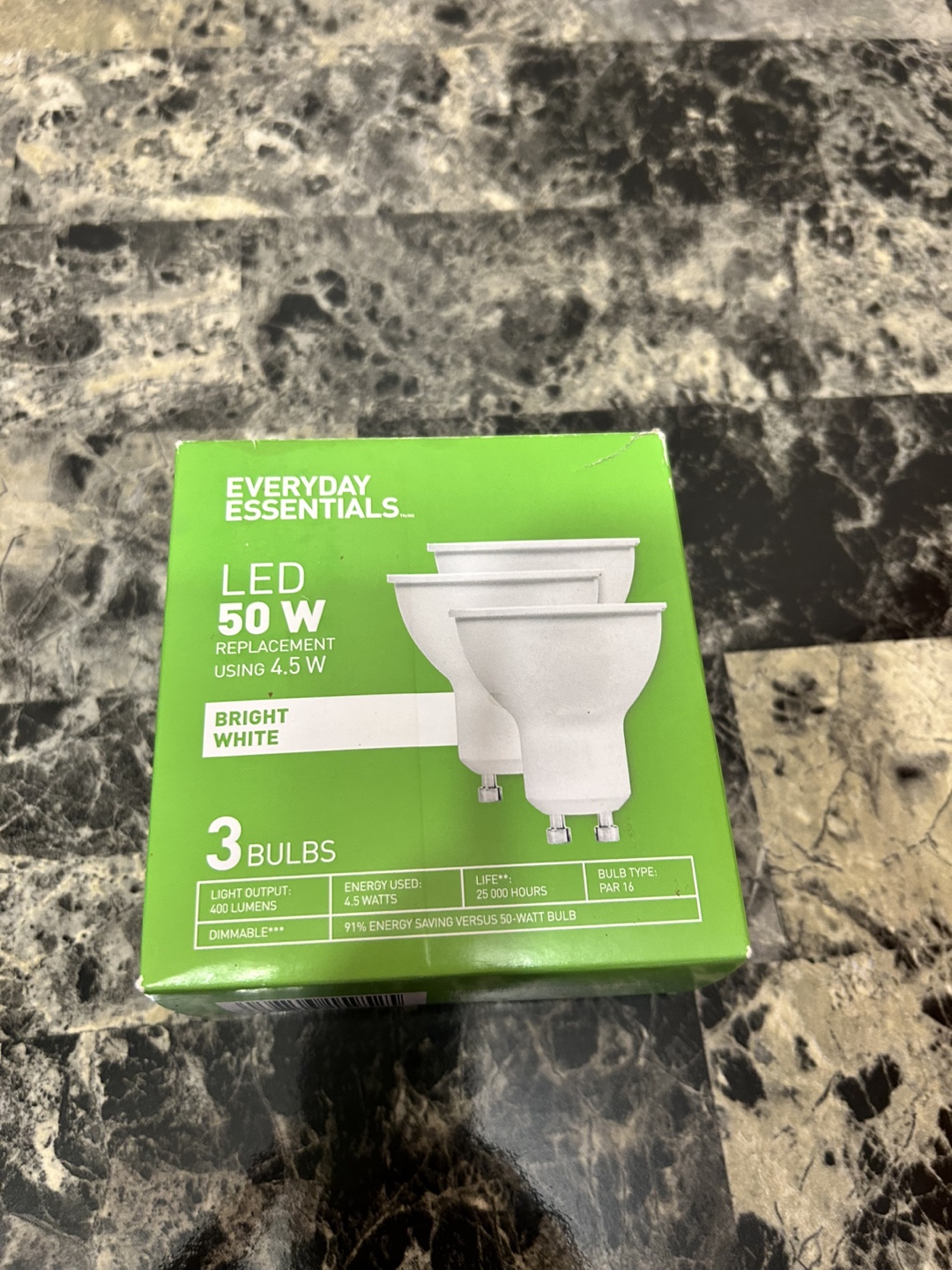 Everyday Essentials LED 50W Bulbs - 3 Pack