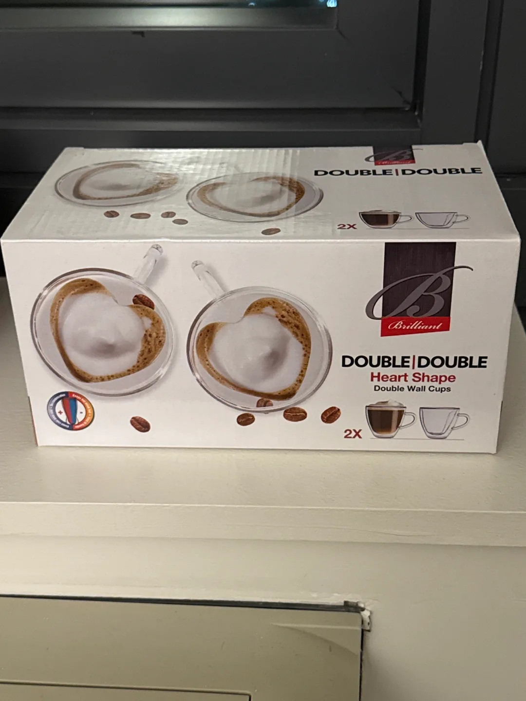 Cappuccino Glass Cups (Set of 2): BRAND NEW thumbnail