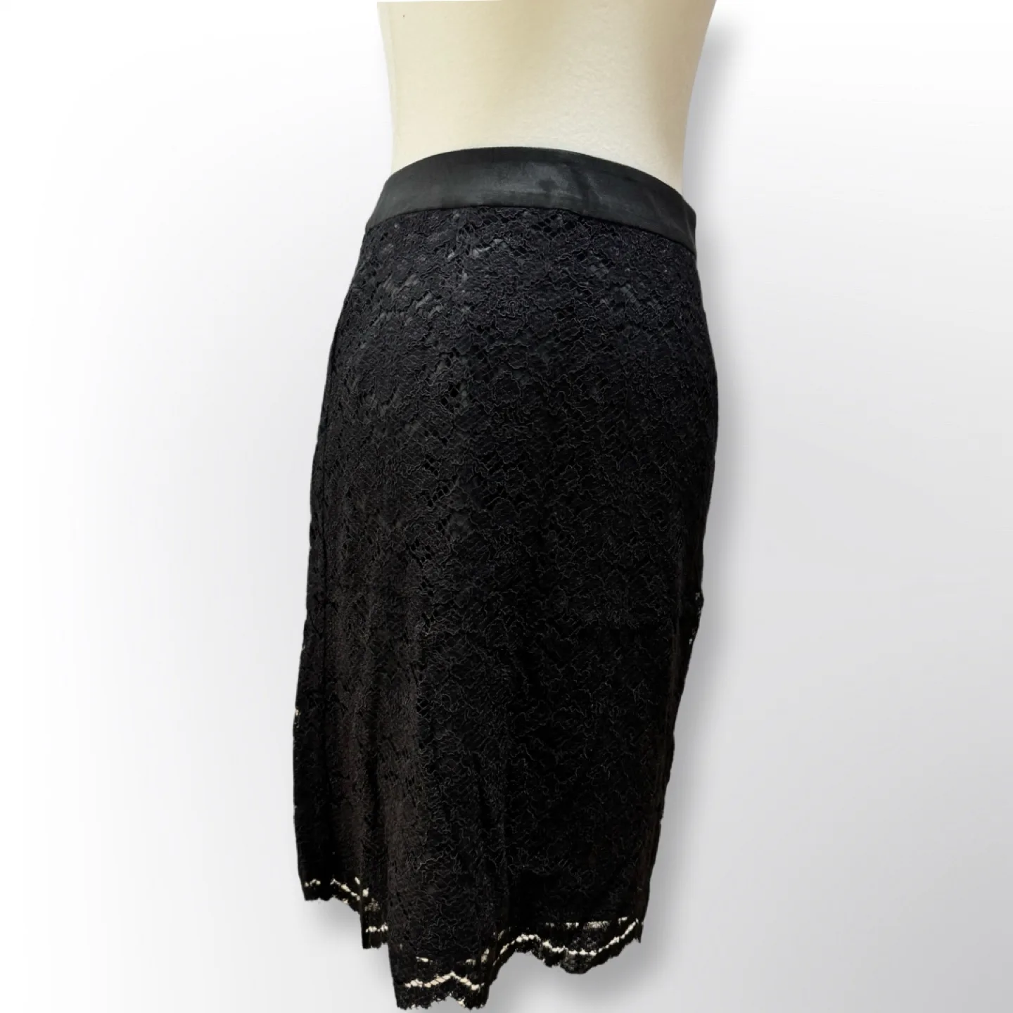 New With Tags! Ann Taylor Loft Black Lace Pencil Skirt | Size 2P thumbnail