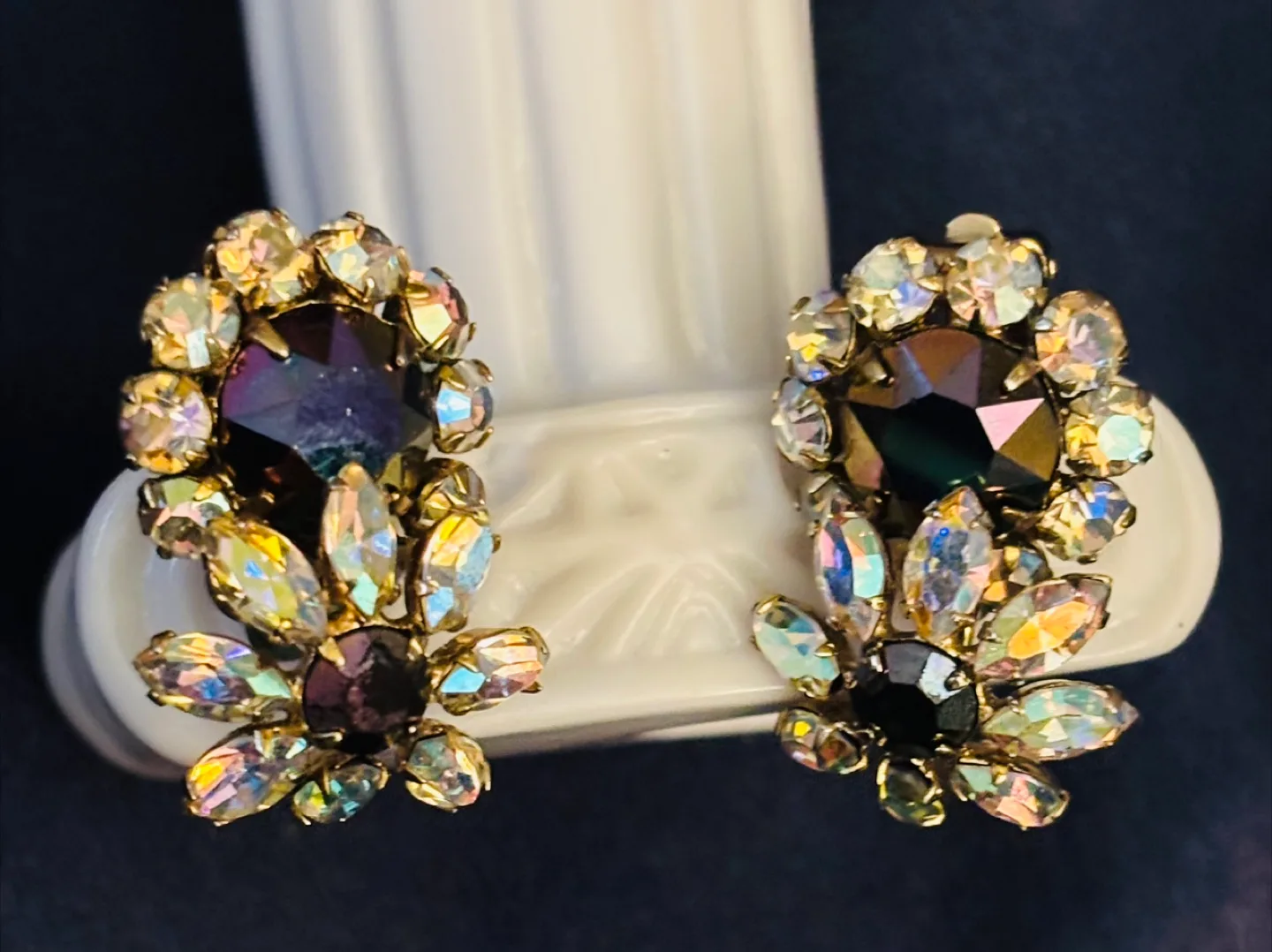 Sherman Signed  Floral Clip Earrings thumbnail