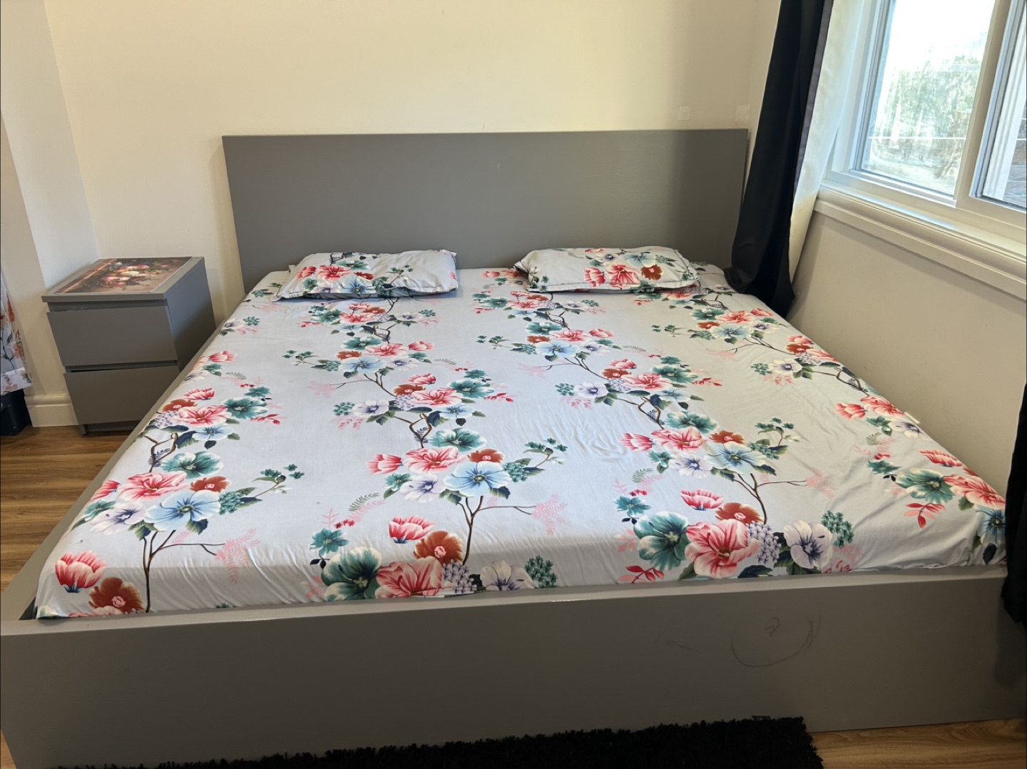 King size Ikea Grey Bed Frame - photo 4