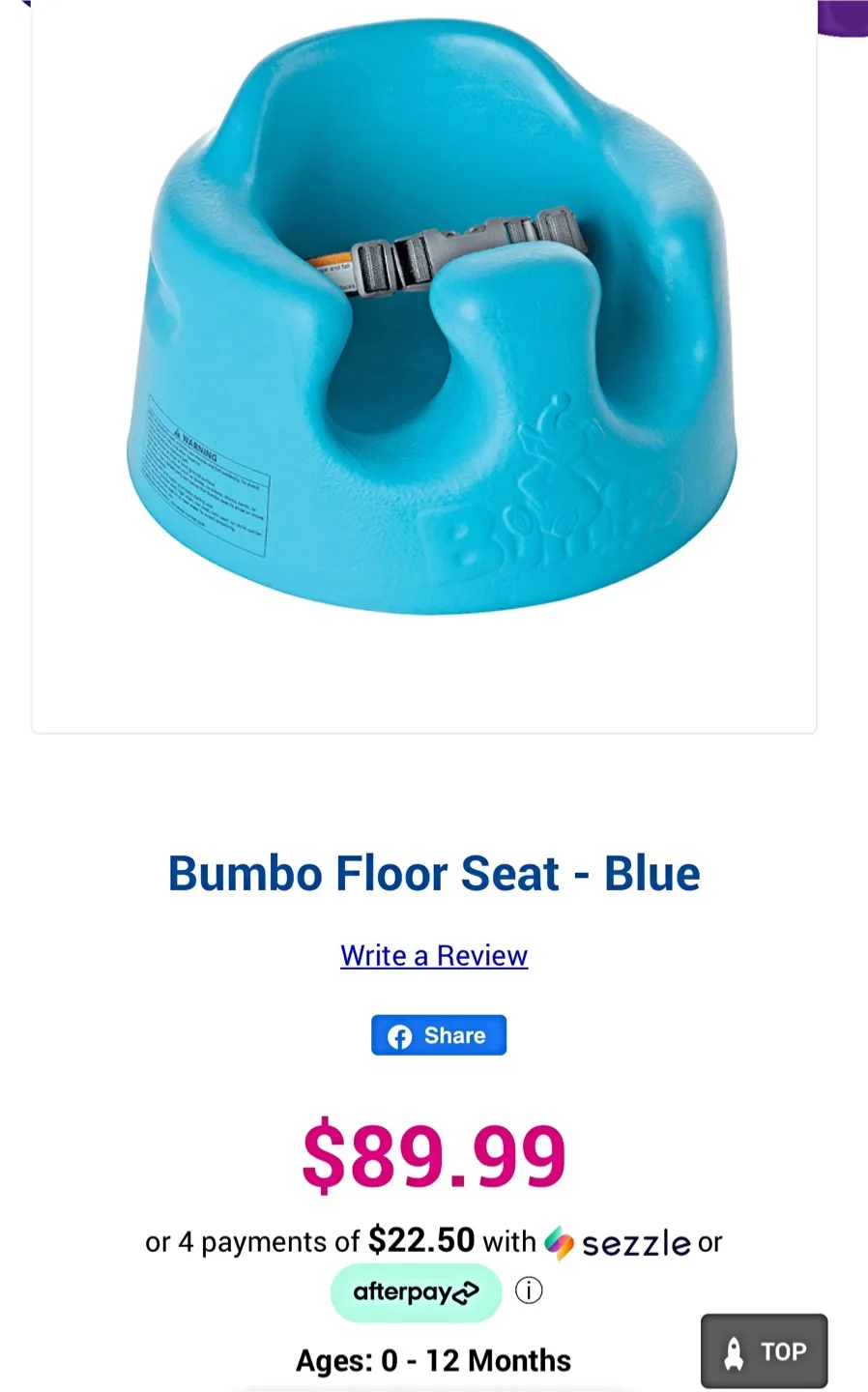 Bumbo Floor Seat - Blue, Ages 0-12 Months TRAY INCLUDED image indicator(2)