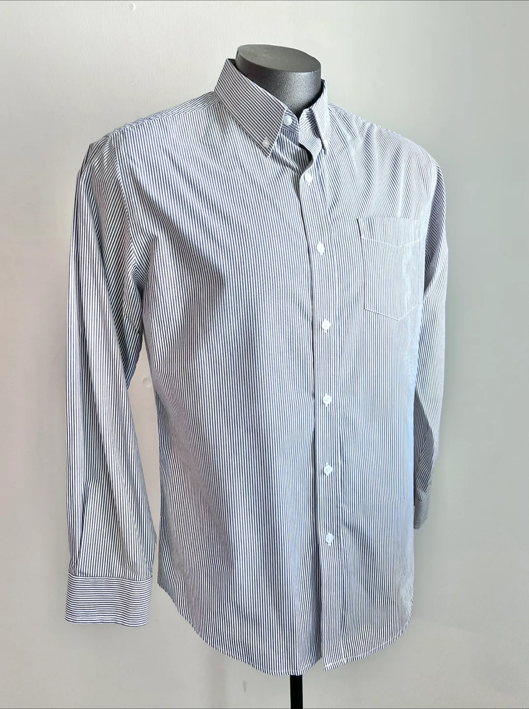 Men’s Croft & Barrow grey stripe shirt thumbnail