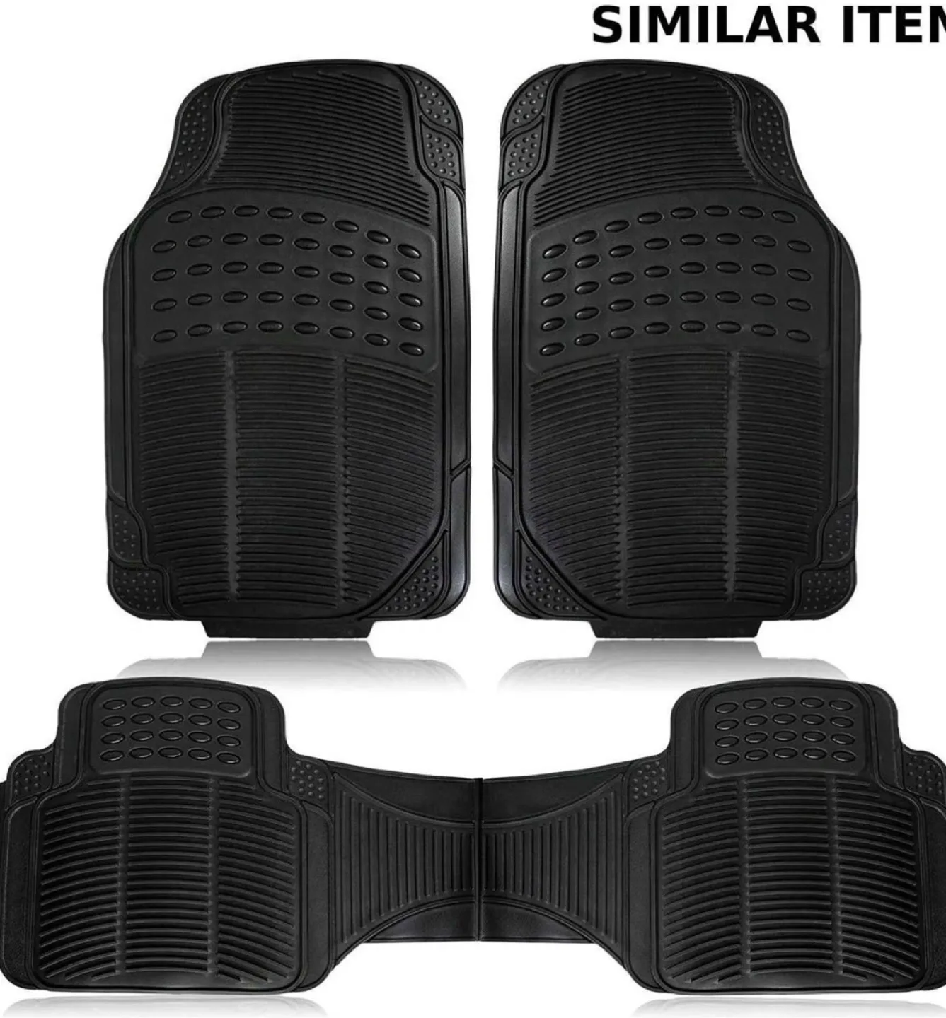 New Black Universal Car Floor Mats - 3 Piece Set thumbnail