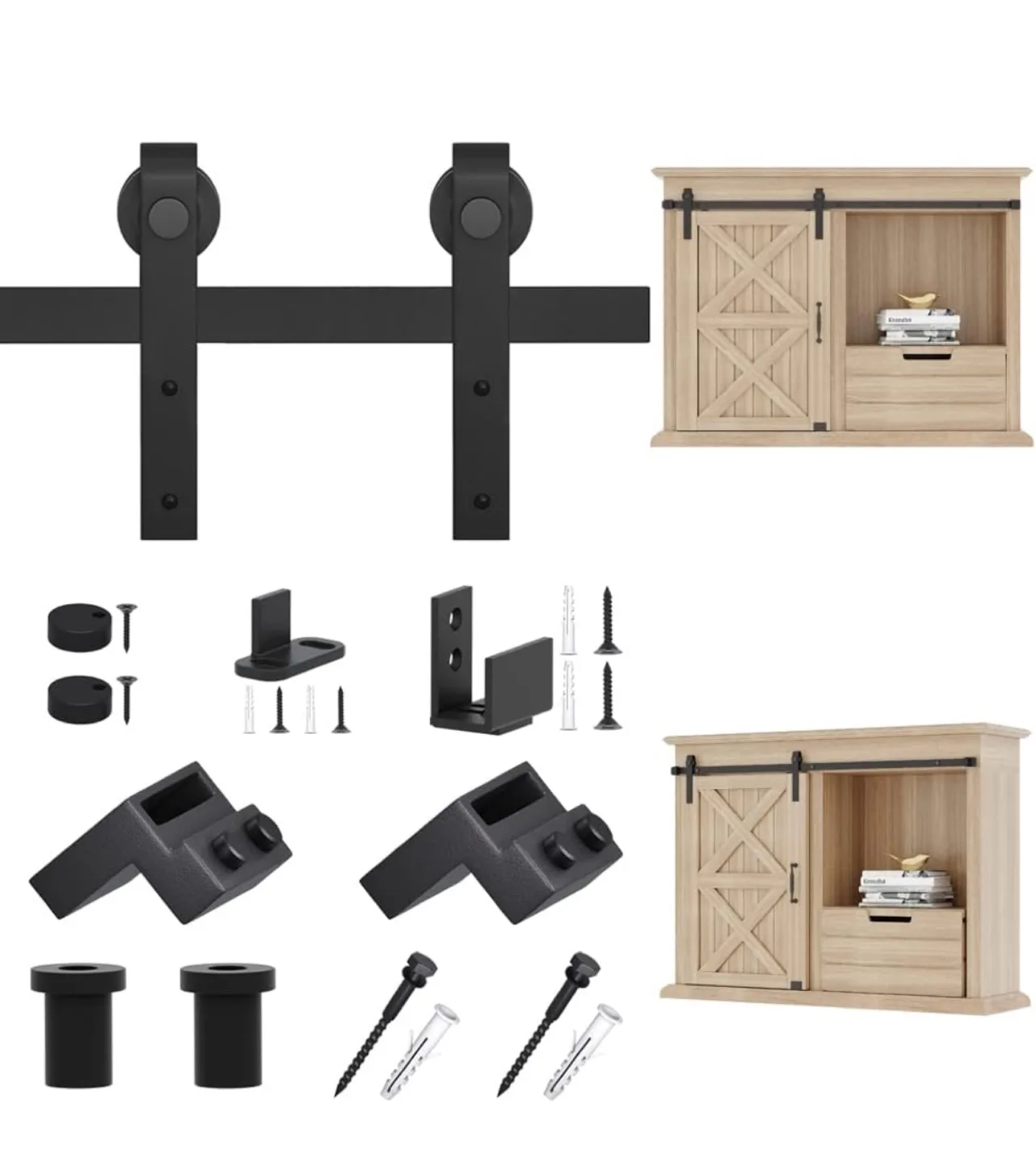 ZEKOO 2.5FT Super Mini Sliding Barn Door Hardware image indicator(2)