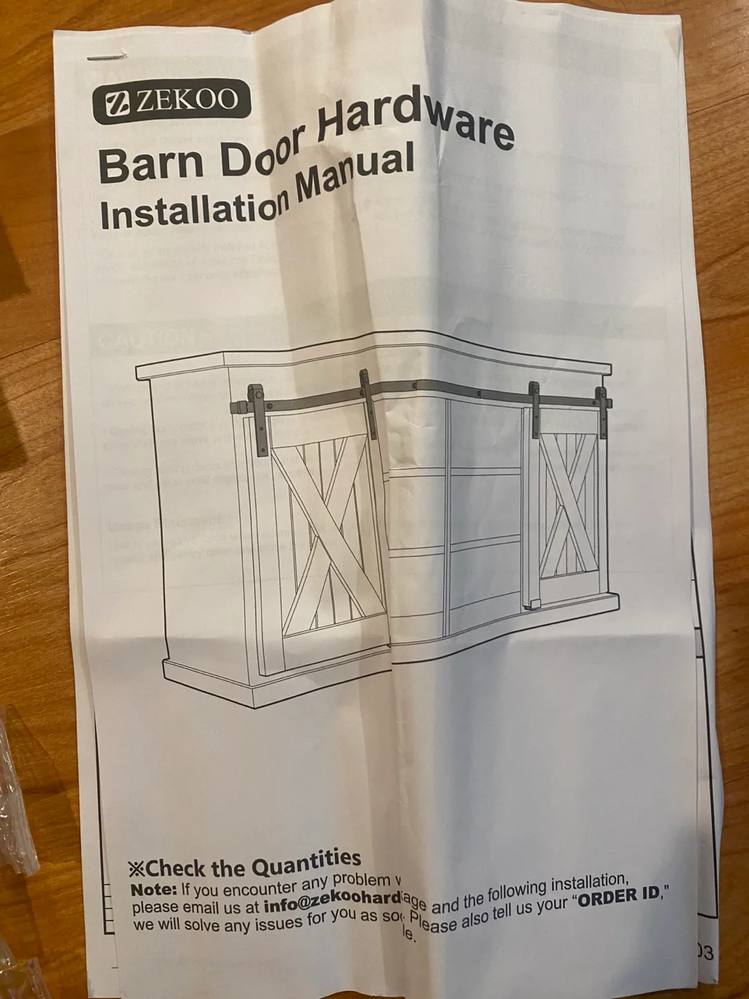 ZEKOO 2.5FT Super Mini Sliding Barn Door Hardware image indicator(3)