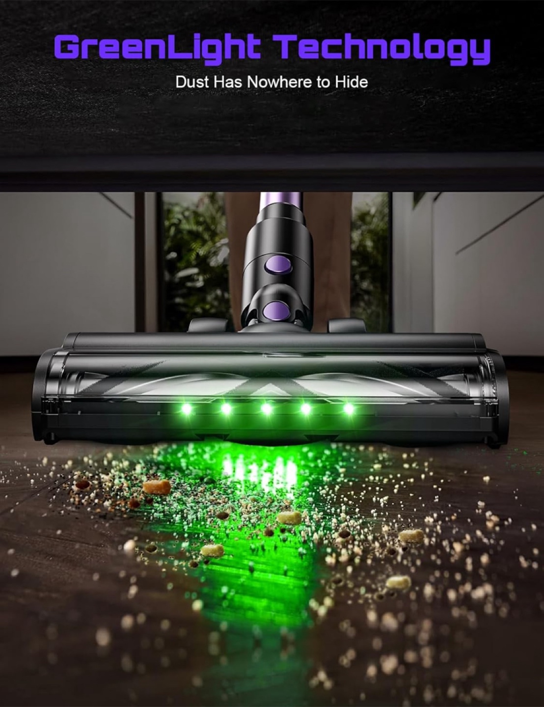 QIAFIN Ultra-Powerful Cordless Stick Vacuum - Purple - photo 5