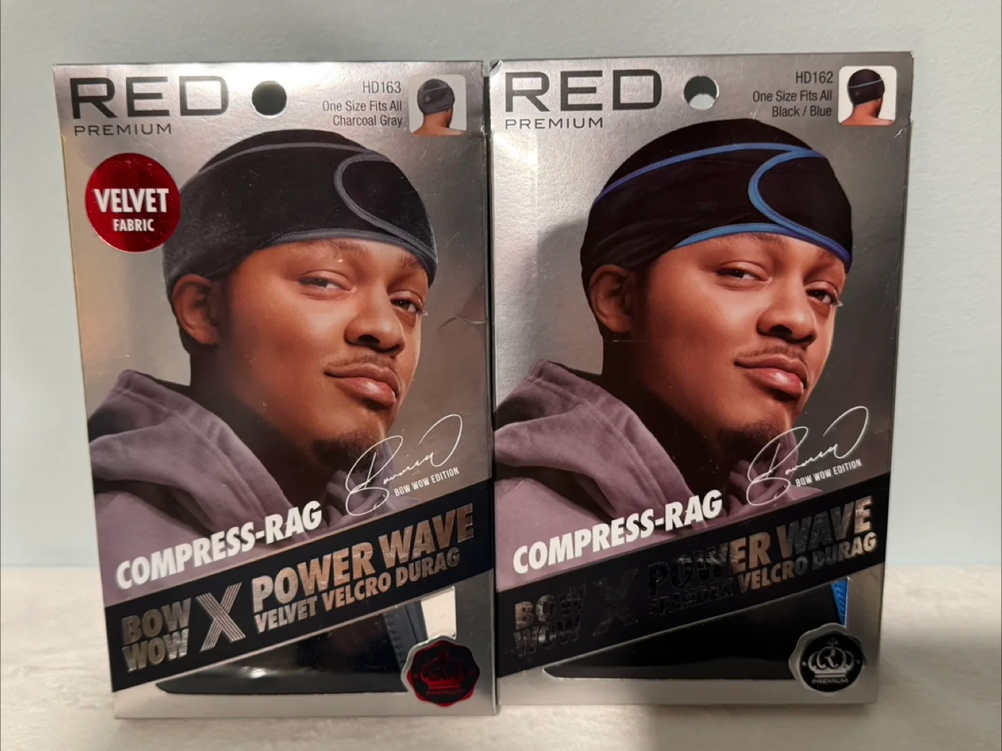 2 pieces Bow Wow Compress-Rag Power Wave Durag - Charcoal Gray thumbnail